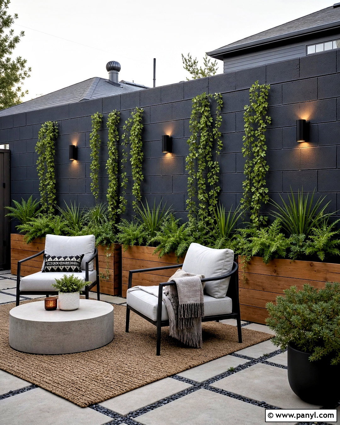 Painted Cinder Block Wall - 20 backyard wall design ideas