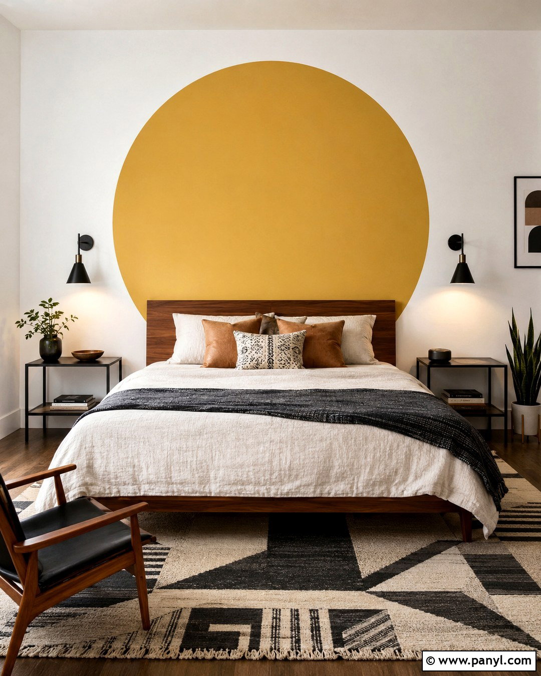Painted Circle Bedroom Wall - 20 Simple Paint Designs On Wall Bedroom Ideas