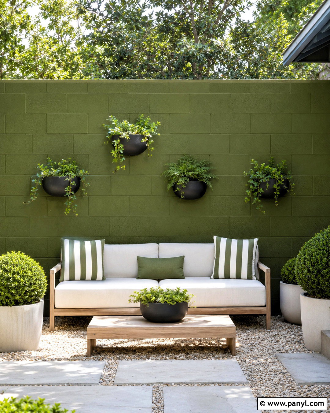 Painted Concrete Block Outdoor Wall - 20 outdoor wall covering ideas