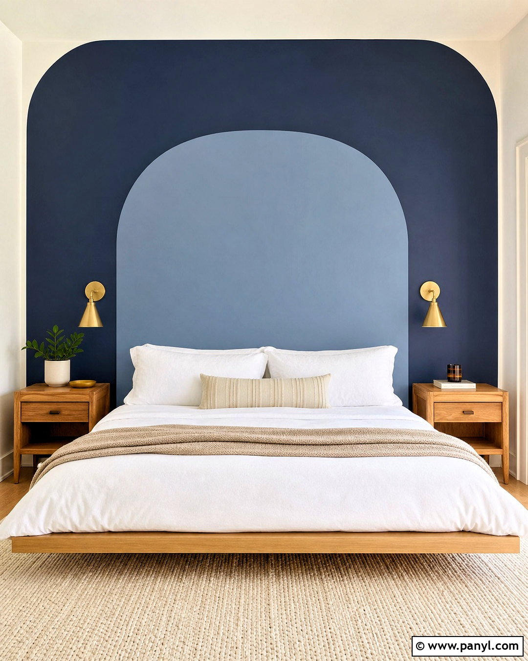 Painted Geometric Headboard Wall - 20 geometric wall paint bedroom ideas