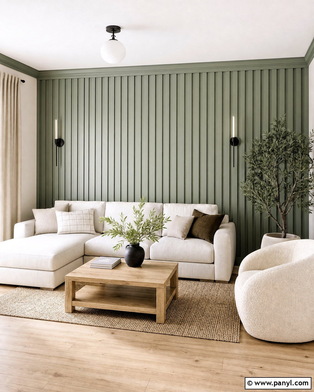 Painted Green Slat Wall - 20 slat wall ideas