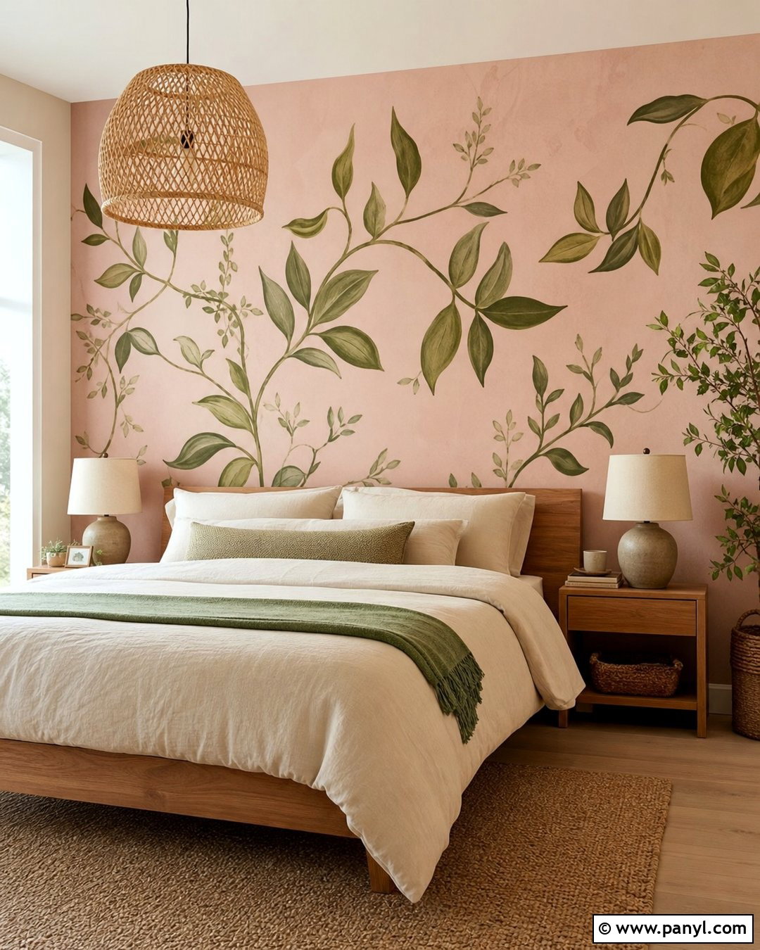Painted Green Vines On Pink Wall - 20 Green Vines On Pink Wall Ideas
