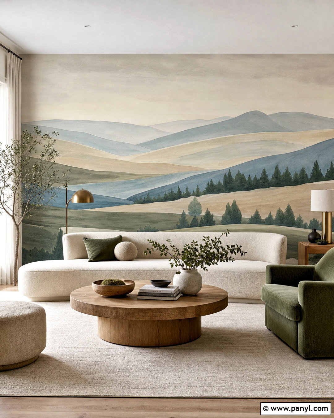 Painted Landscape Mural Living Room Wall - 20 wall design ideas living room paint ideas
