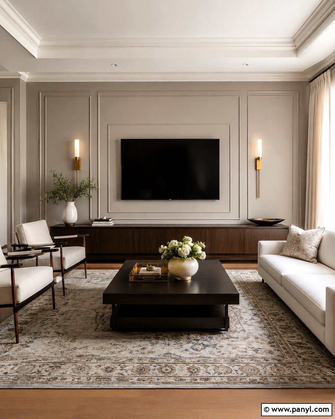Painted Molding TV Wall - 20 Paint Around Tv On Wall Ideas