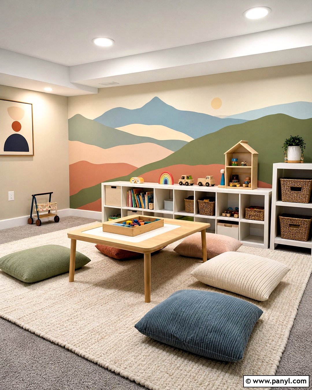 Painted Mural Basement Accent Wall - 20 basement accent wall ideas