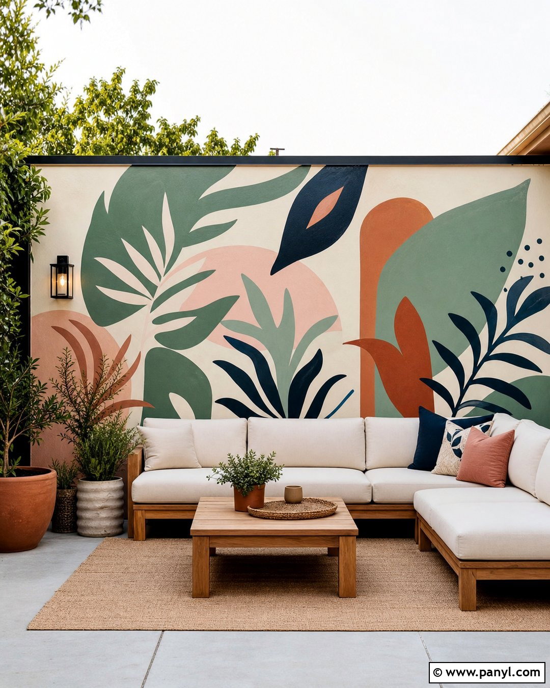 Painted Mural Outdoor Accent Wall - 35 Outdoor Accent Wall Ideas
