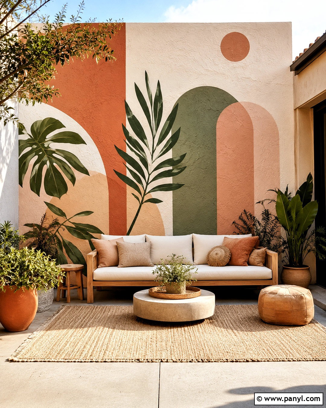 Painted Mural Patio Wall - 20 outdoor patio wall ideas