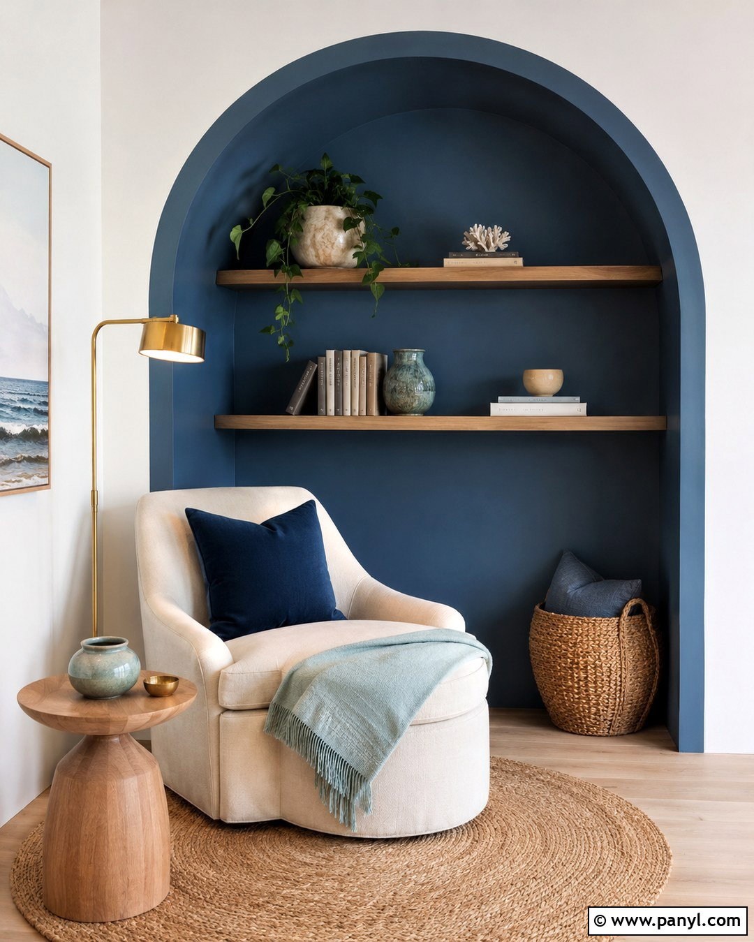 Painted Ocean Arch Reading Nook - 20 Ocean Theme Wall Paint Ideas