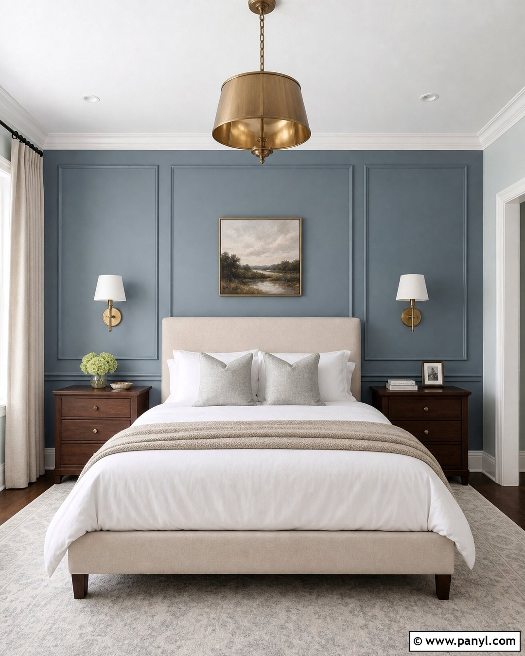 Painted Panel Molding Feature Wall - 30 Feature Wall Paint Ideas