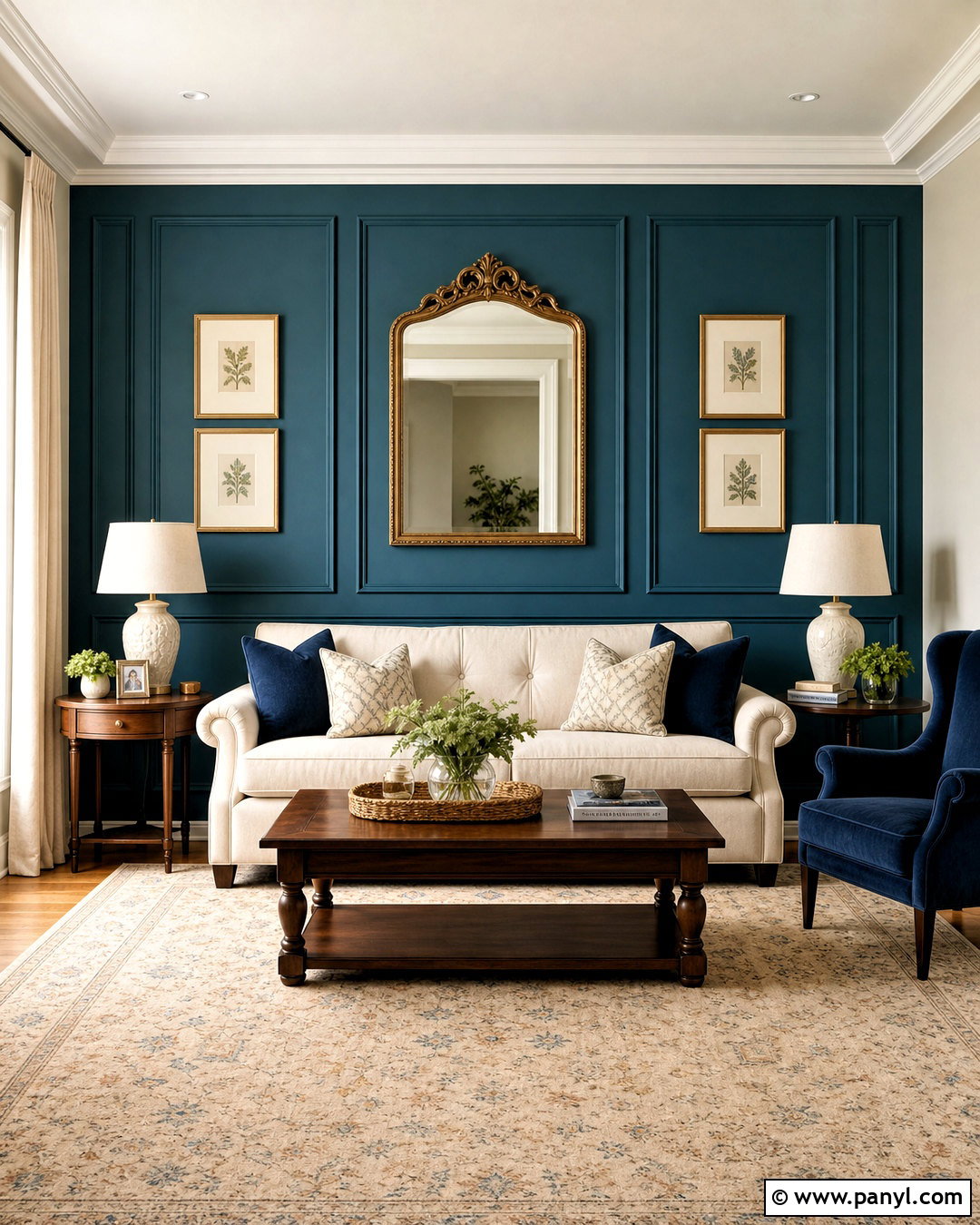 Painted Picture Frame Molding Wall - 20 painted accent wall ideas