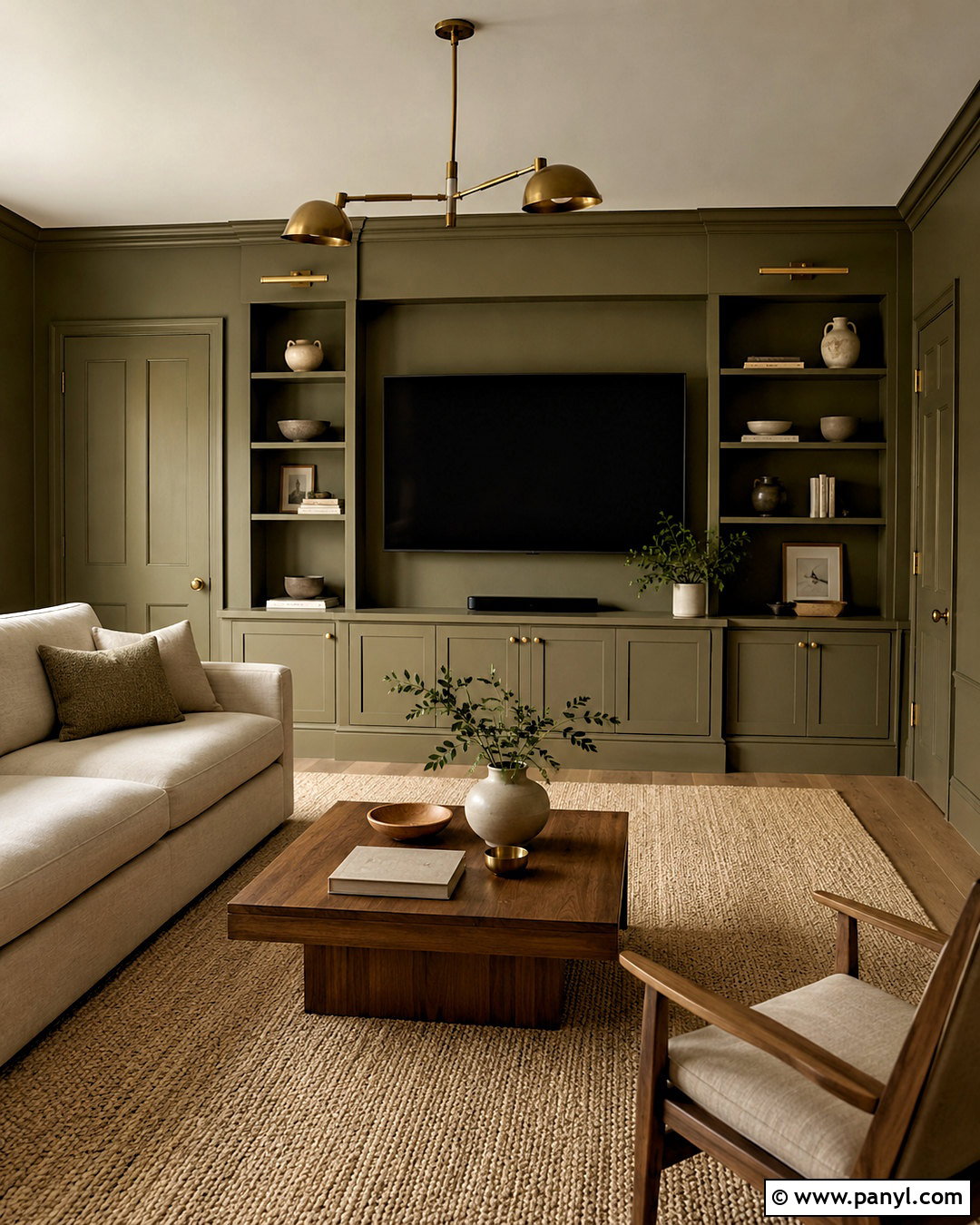 Painted Rectangle Behind TV - 20 living room tv wall paint ideas