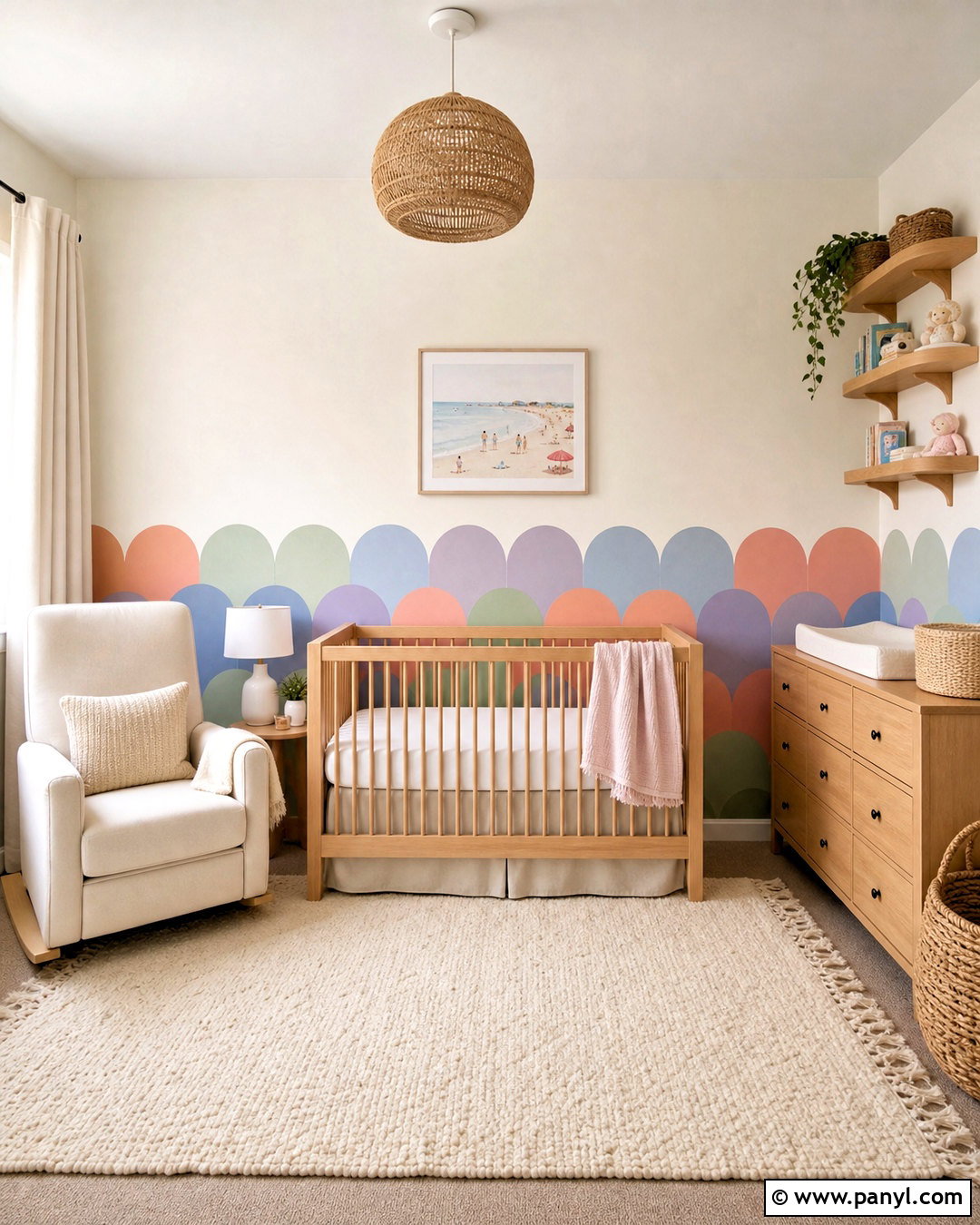 Painted Scallop Wall Baby Room - 20 baby room paint ideas