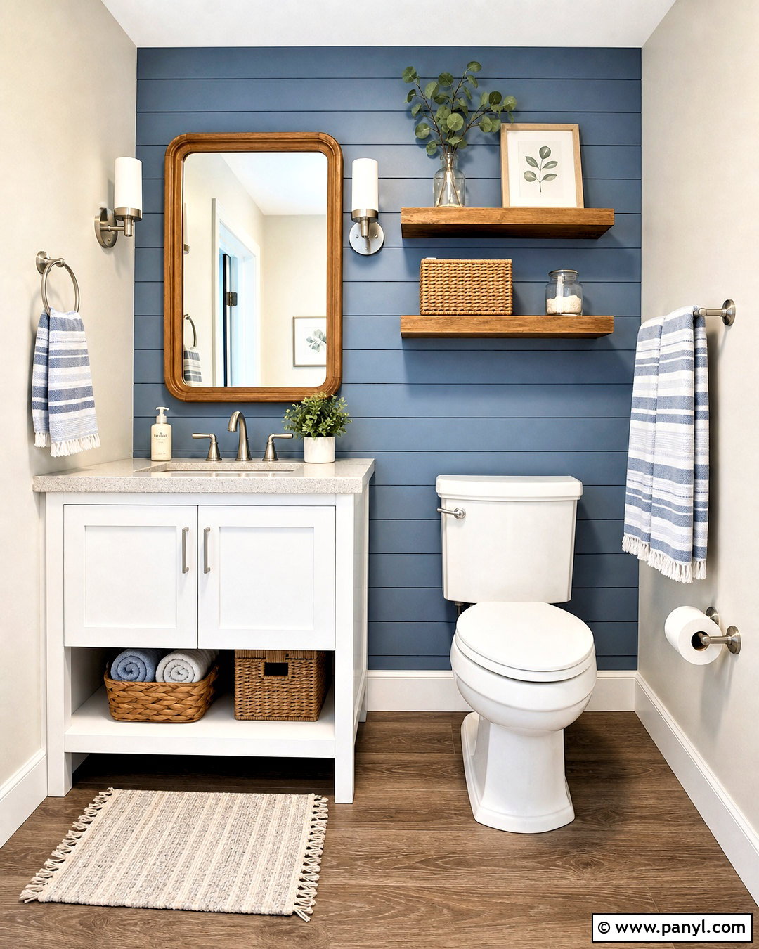 Painted Shiplap Half Bath Accent Wall - 20 half bath accent wall ideas