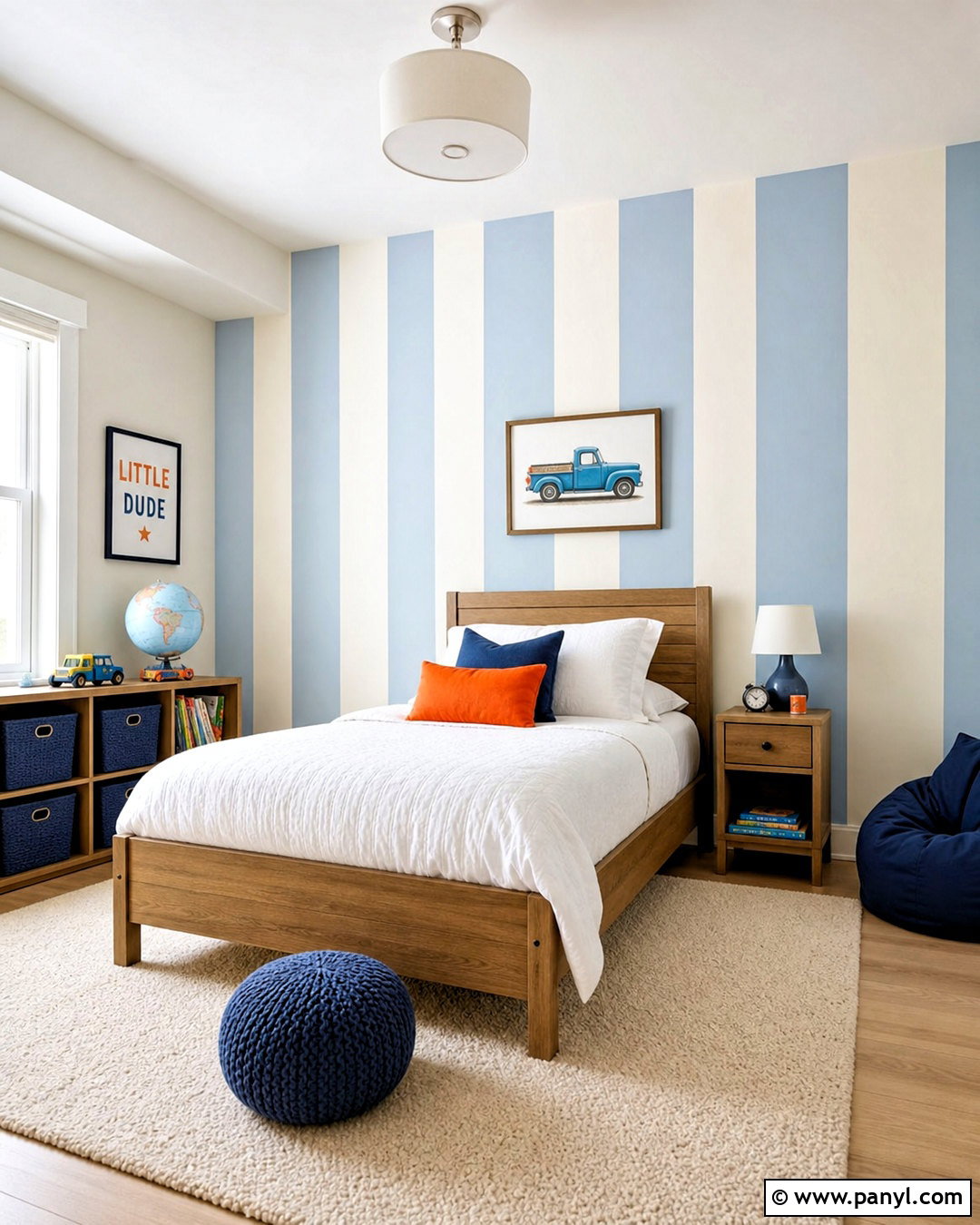 Painted Stripe Accent Wall - 20 simple accent wall ideas