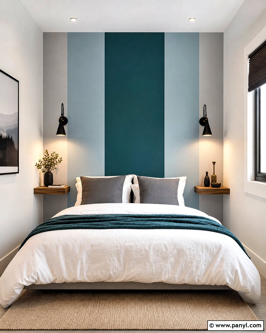 Painted Stripe Headboard Wall - 20 stripe paint ideas for walls