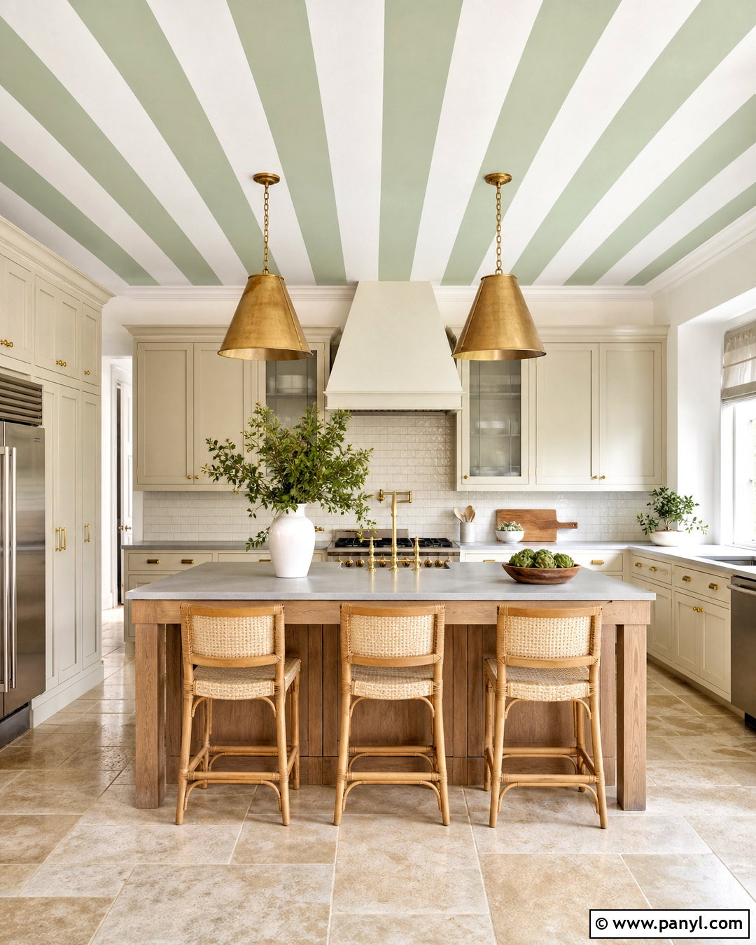 Painted Striped Ceiling - 20 striped ceiling ideas