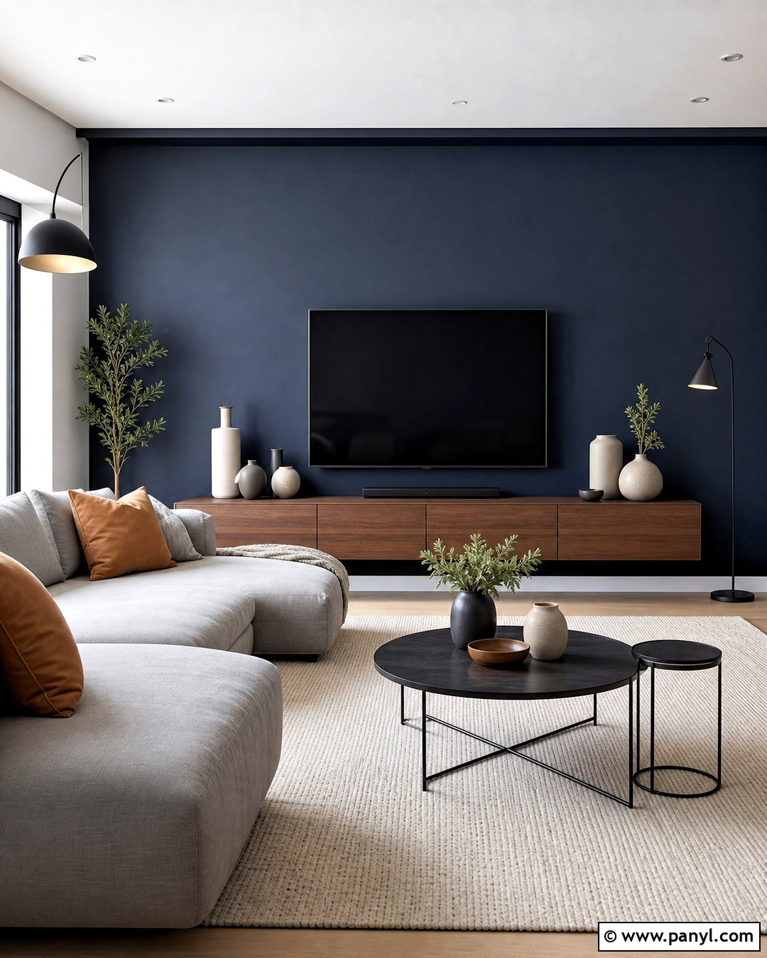 Painted TV Feature Wall - 20 painted feature wall ideas