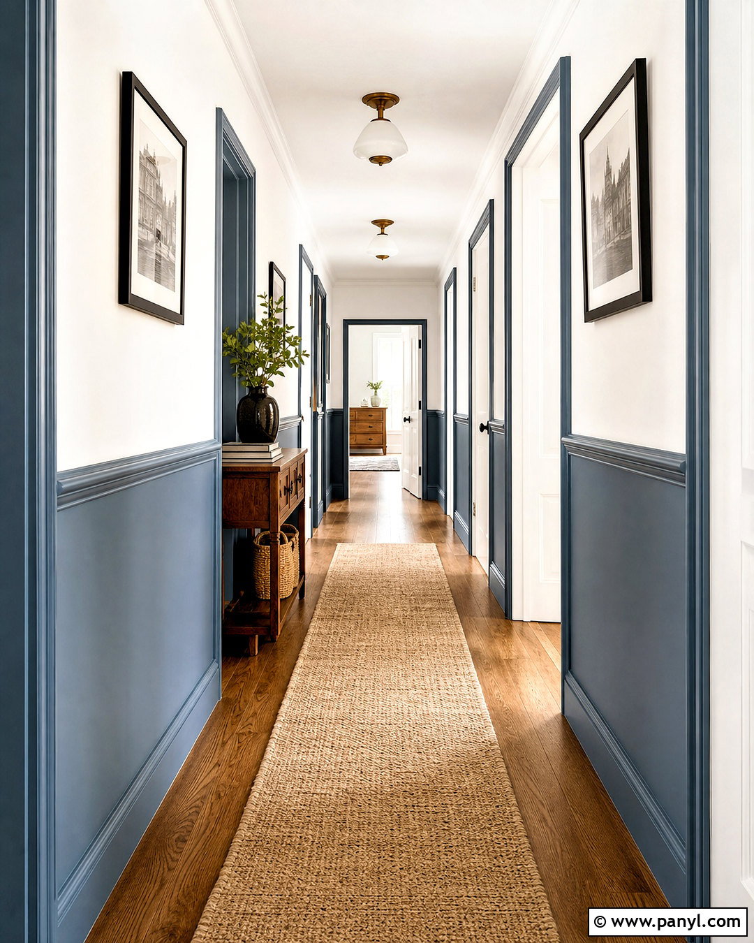 Painted Trim With Two-Tone Walls - 20 painted baseboards and trim ideas