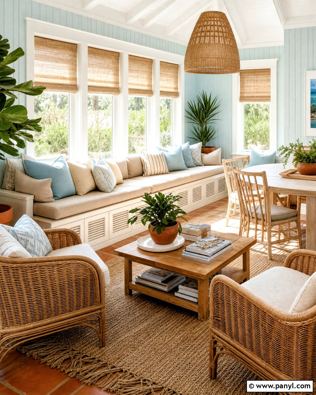 Pale Aqua And Sand Sunroom Paint Scheme - 20 indoor paint colors schemes