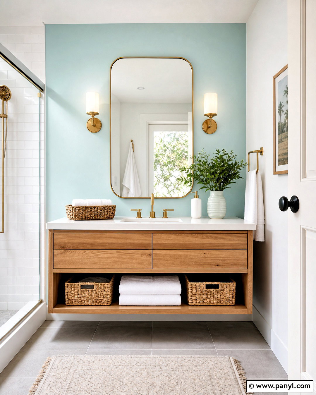Pale Aqua Bathroom Accent Wall - 20 accent wall light color ideas