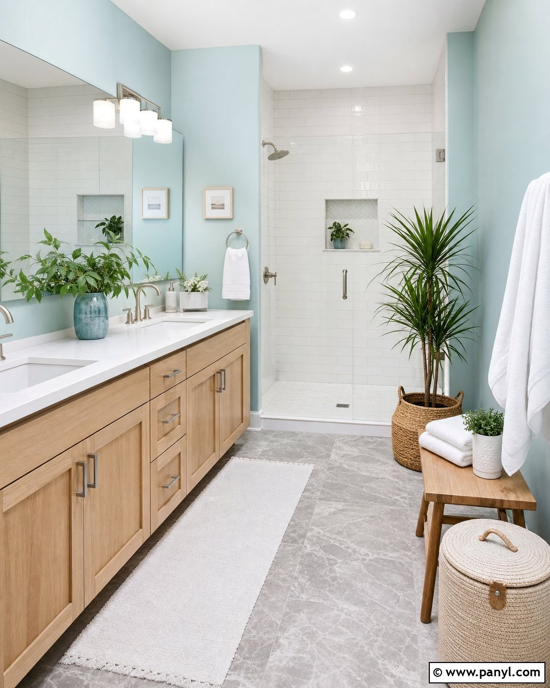Pale Aqua Bathroom Walls - 20 Calming Blue Wall Color Ideas