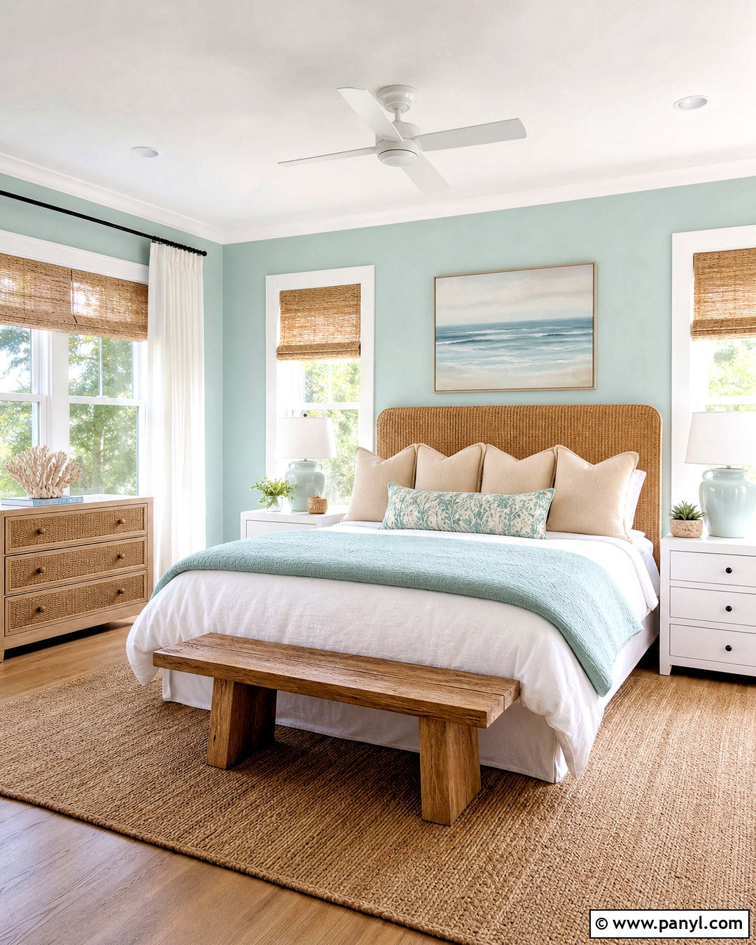 Pale Aqua Coastal Bedroom - 20 bedroom pastel colors room ideas