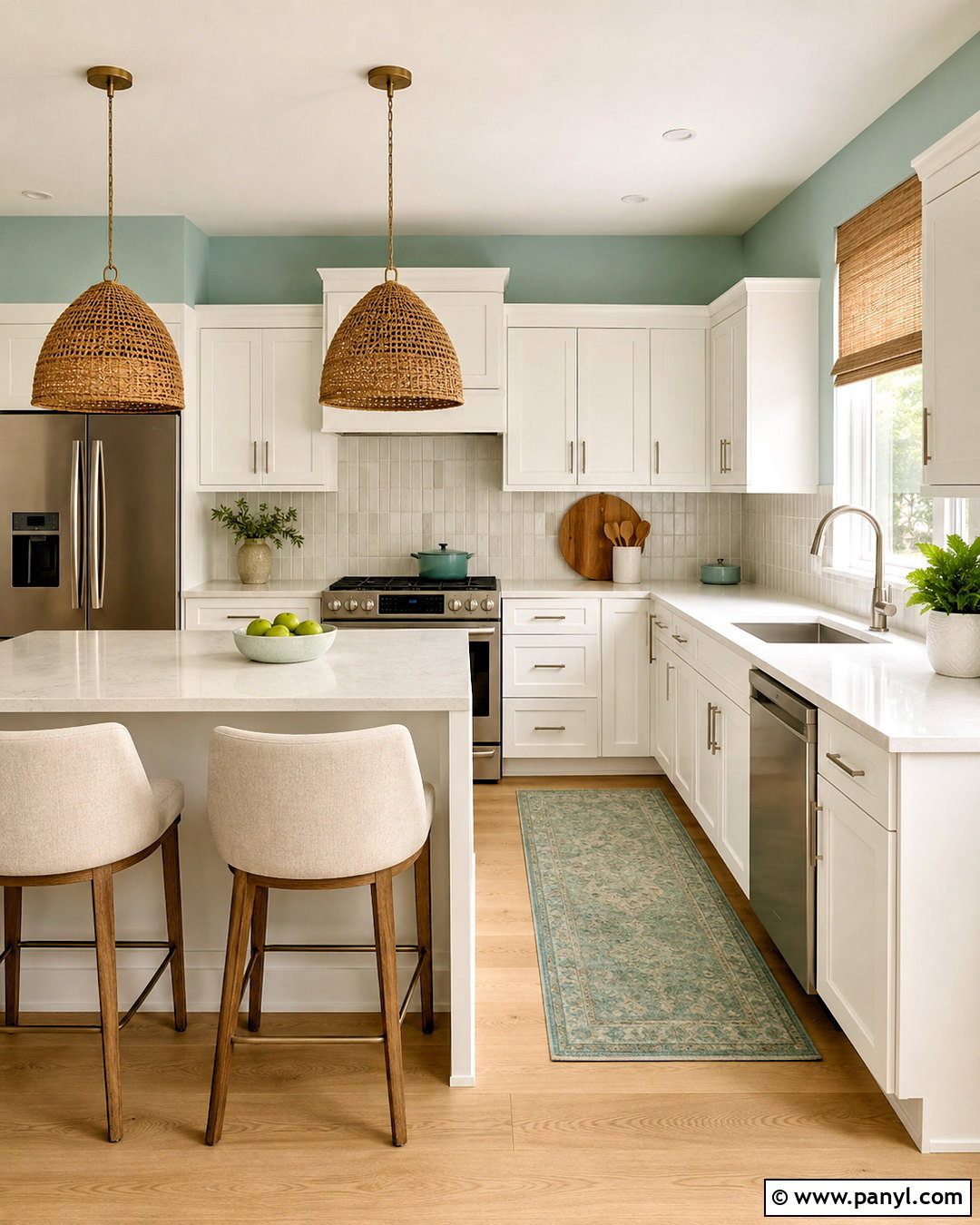 Pale Aqua Kitchen Walls - 40 Kitchen Wall Colors With White Cabinets