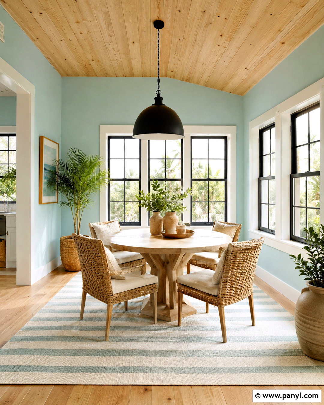 Pale Aqua Wall Color With Pine Ceiling - 20 Wall Color With Pine Ceiling Ideas