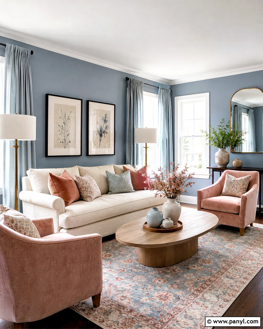 Pale Blue And Blush Living Room - 20 pale blue living room ideas