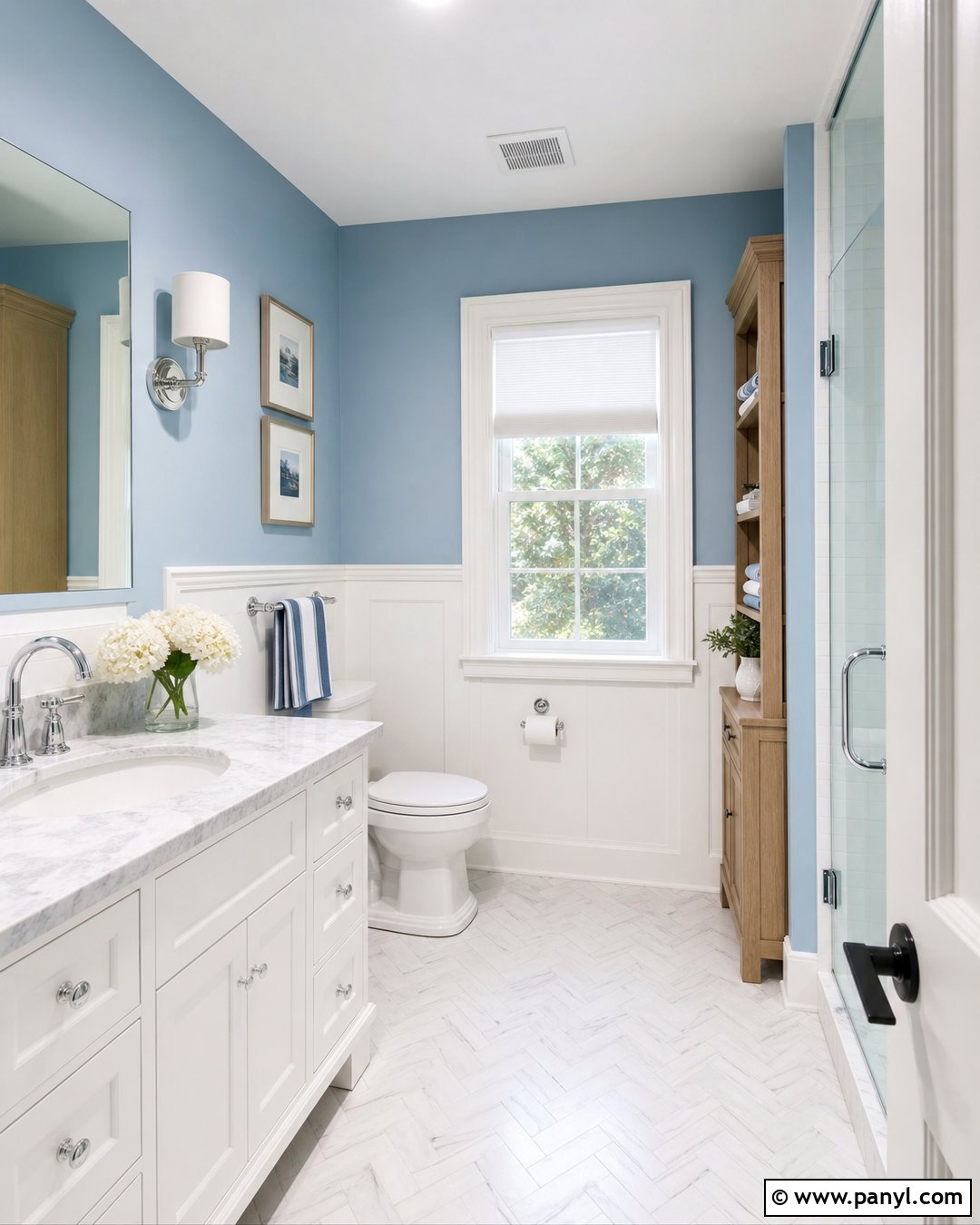 Pale Blue And Clean White Walls - 25 Wall Paint Color Combination Ideas