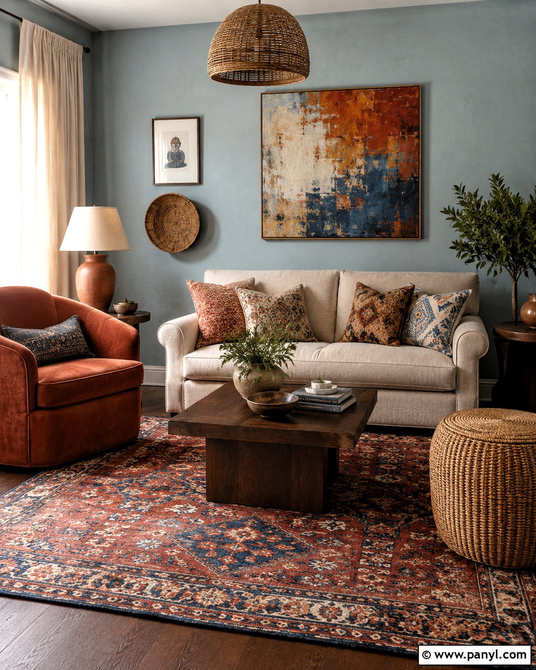 Pale Blue And Terracotta Living Room - 20 pale blue living room ideas