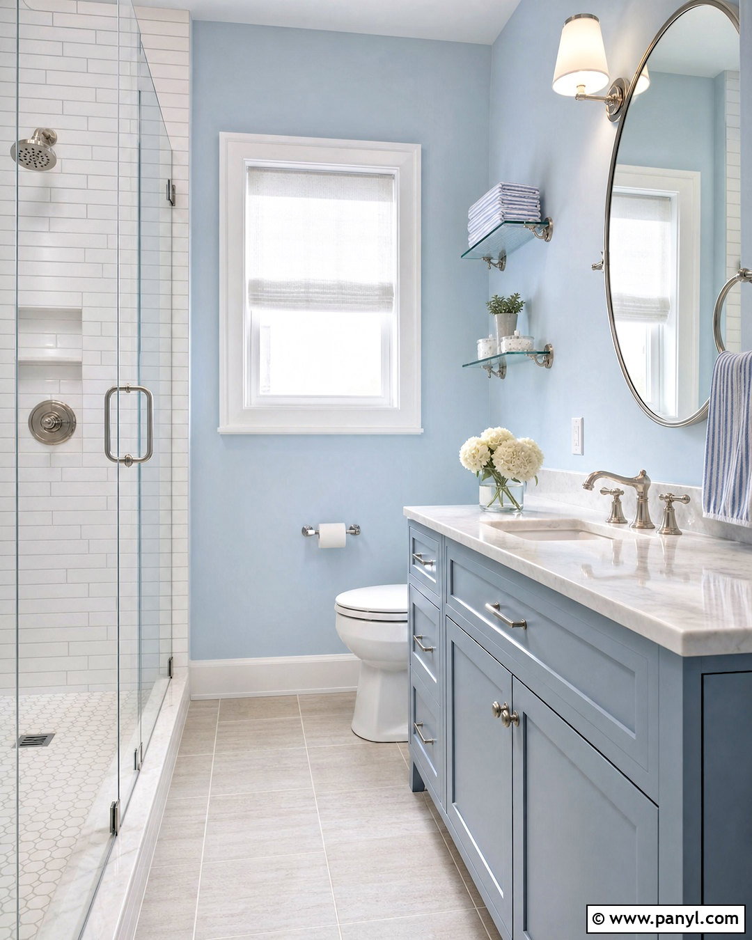 Pale Blue And White Bathroom - 20 small bathroom colour schemes