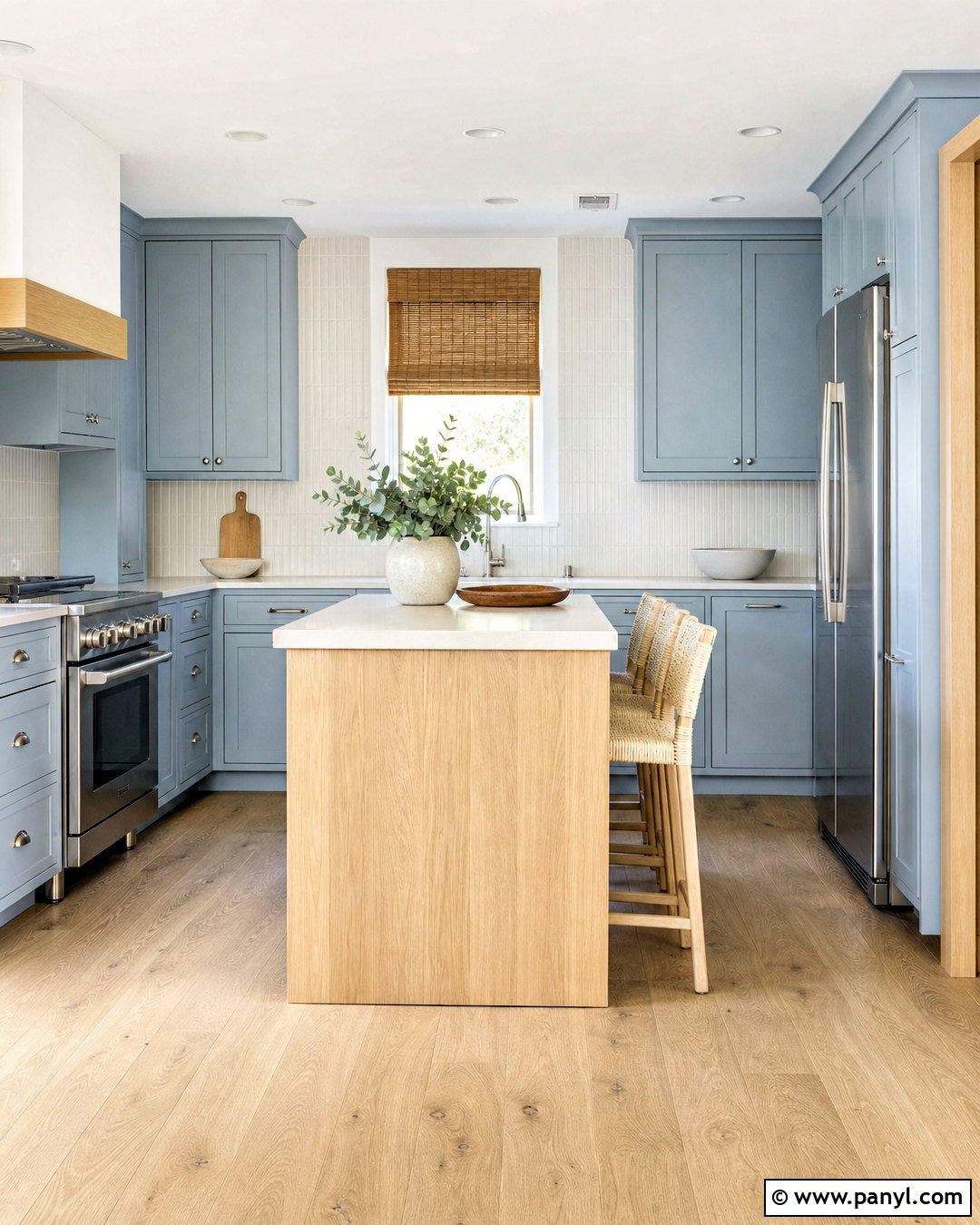 Pale Blue And White Oak Kitchen Palette - 20 kitchen color palette ideas