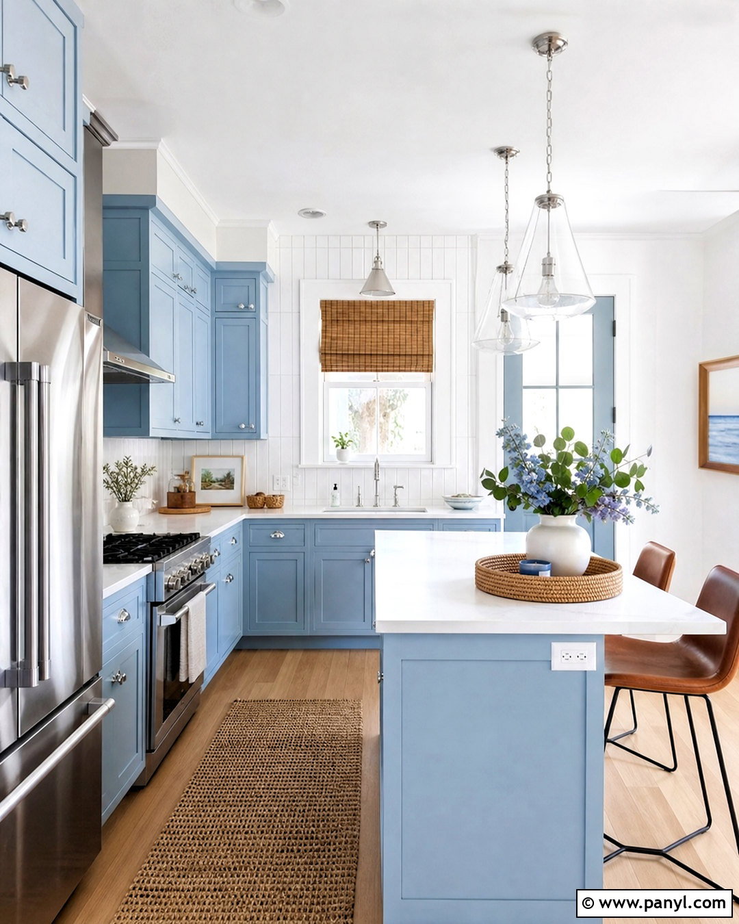 Pale Blue And White Small Kitchen - 20 small kitchen colors schemes