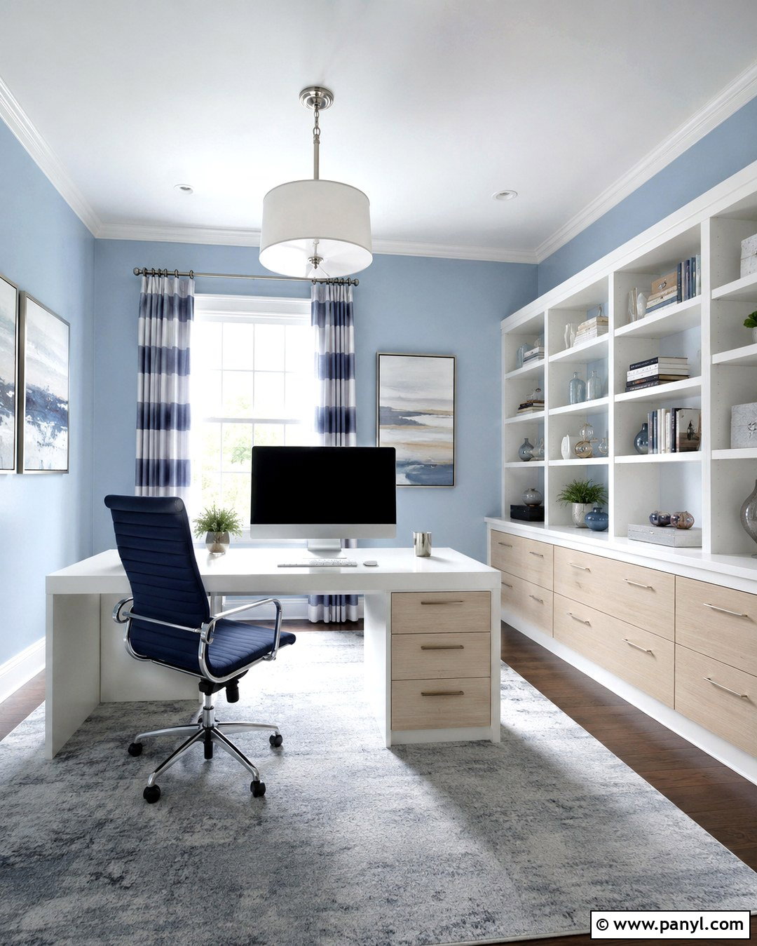 Pale Blue Computer Room - 20 Computer Room Wall Color Ideas