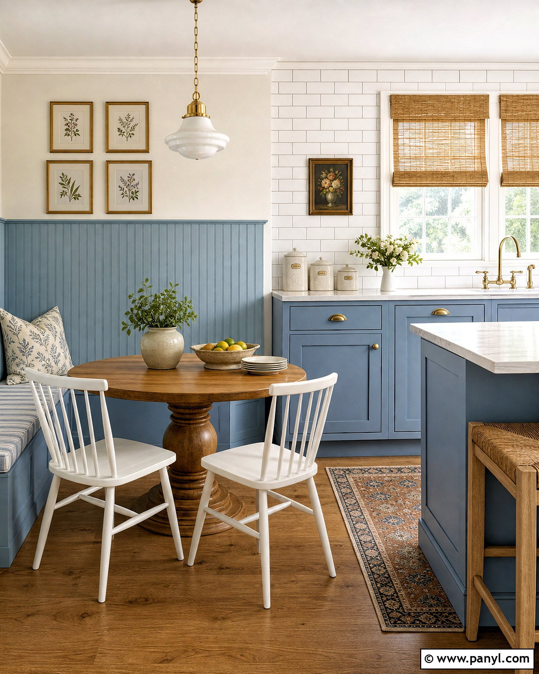 Pale Blue Half Wall Paneling In A Kitchen - 20 half paneled walls