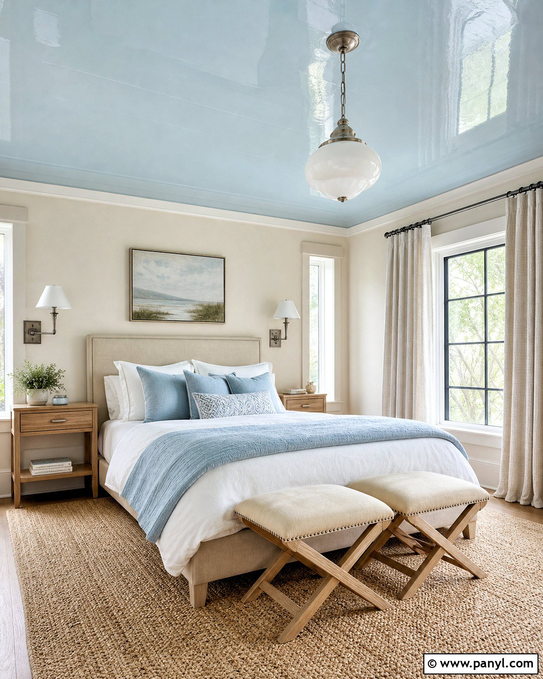 Pale Blue High Gloss Bedroom Ceiling - 20 high gloss ceiling ideas