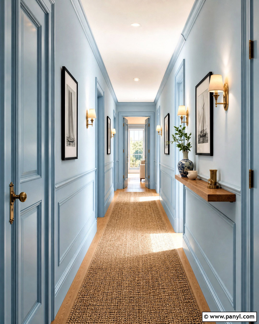 Pale Blue High Gloss Hallway Walls - 20 high gloss walls