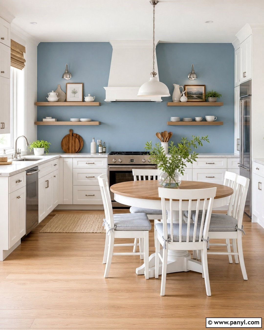 Pale Blue Kitchen Feature Wall - 35 blue feature wall ideas