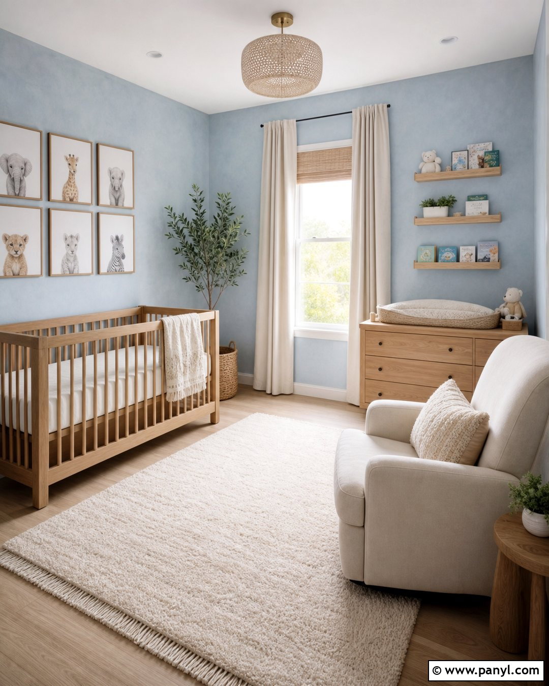 Pale Blue Limewash Nursery - 50 Limewash Walls