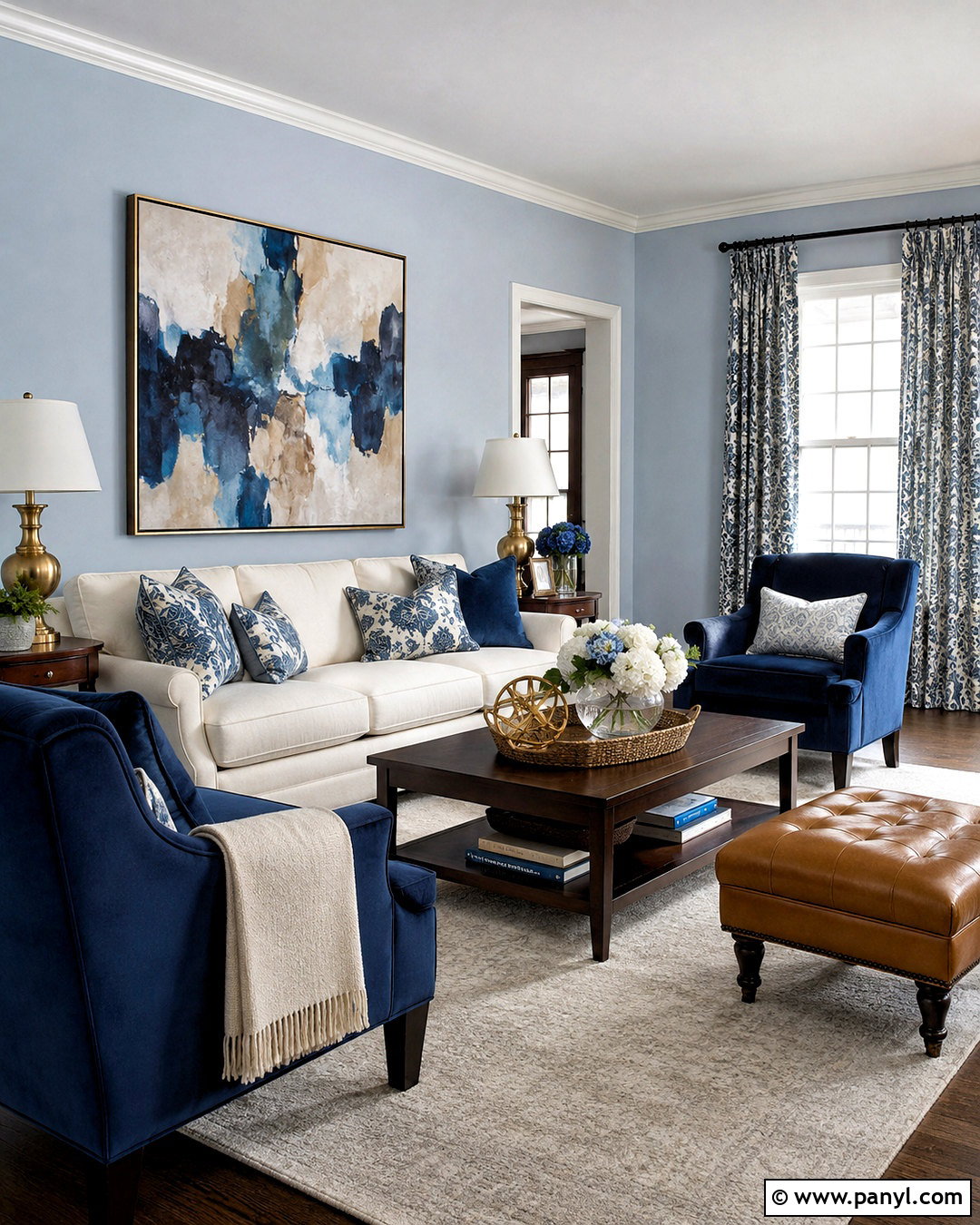 Pale Blue Living Room With Navy Accents - 20 pale blue living room ideas