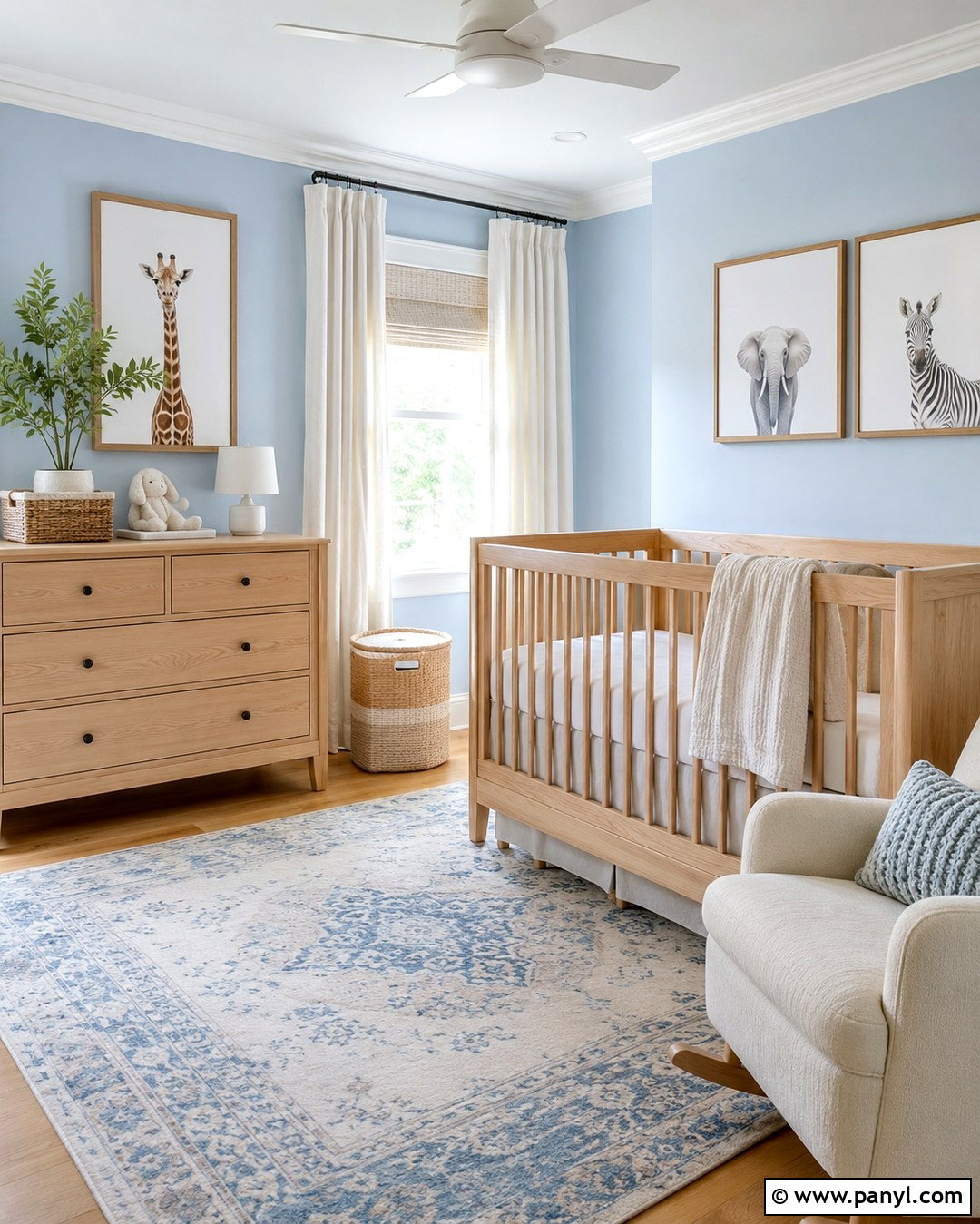 Pale Blue Nursery With White Trim - 20 Blue Wall White Trim Ideas