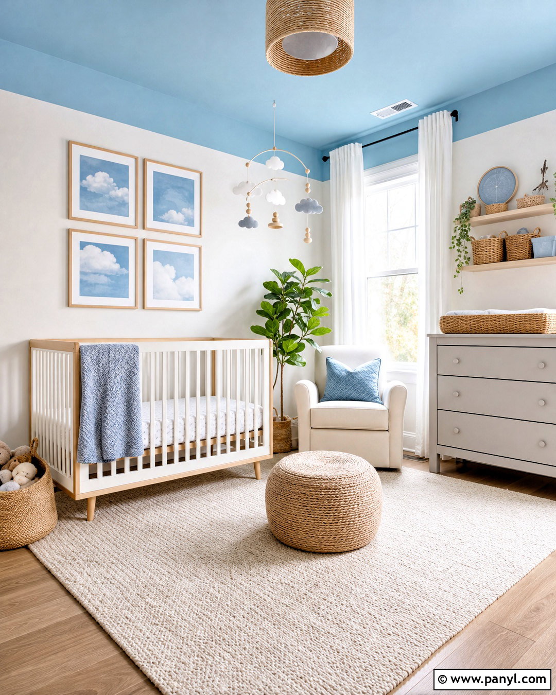Pale Blue Painted Ceiling Baby Room - 20 baby room paint ideas