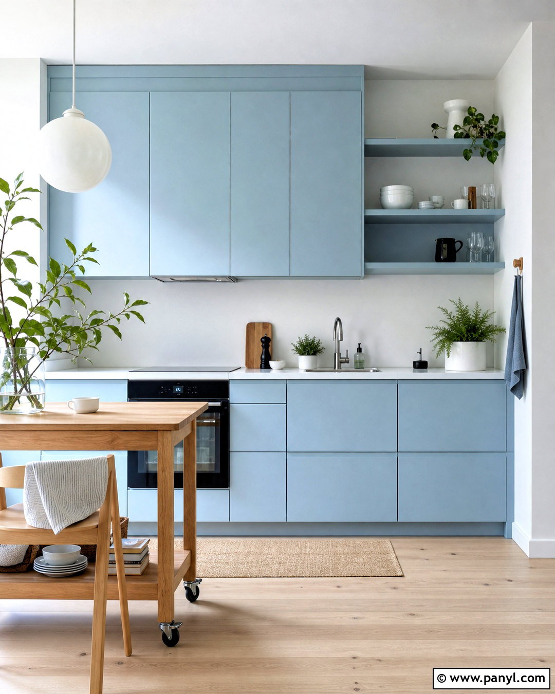 Pale Blue Scandinavian Kitchen - 20 small blue kitchen ideas