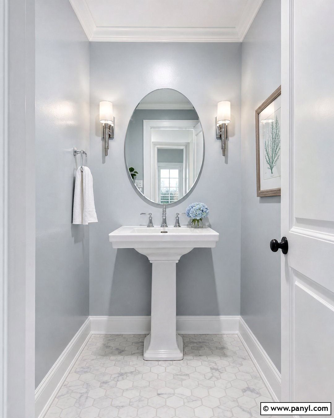 Pale Blue Semi Gloss Powder Room Walls - 30 Semi Gloss Paint On Walls
