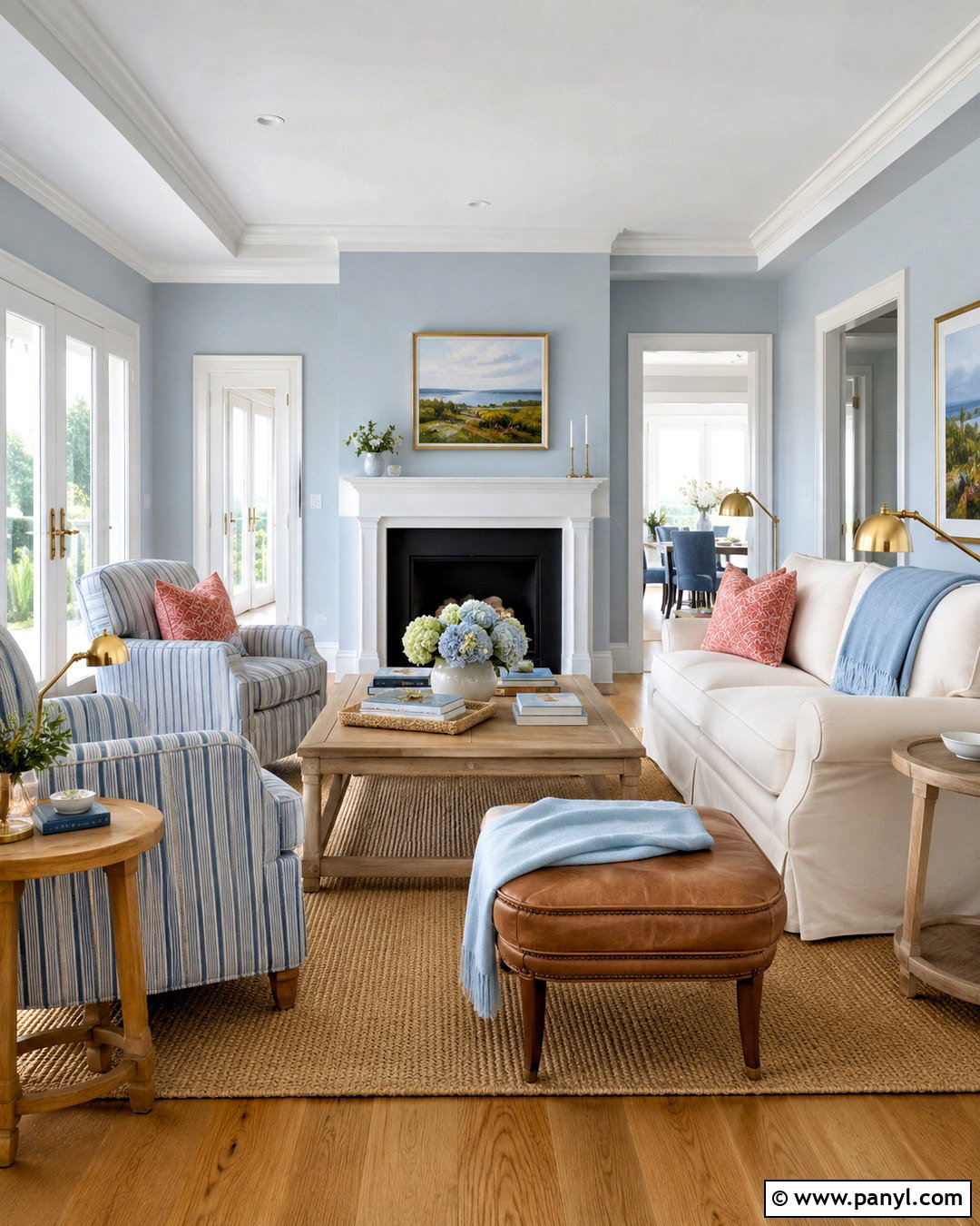 Pale Blue Sitting Room - 35 Sitting Room Paint Color Ideas