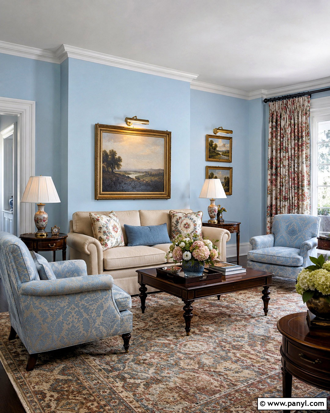 Pale Blue Traditional Living Room - 20 pale blue living room ideas