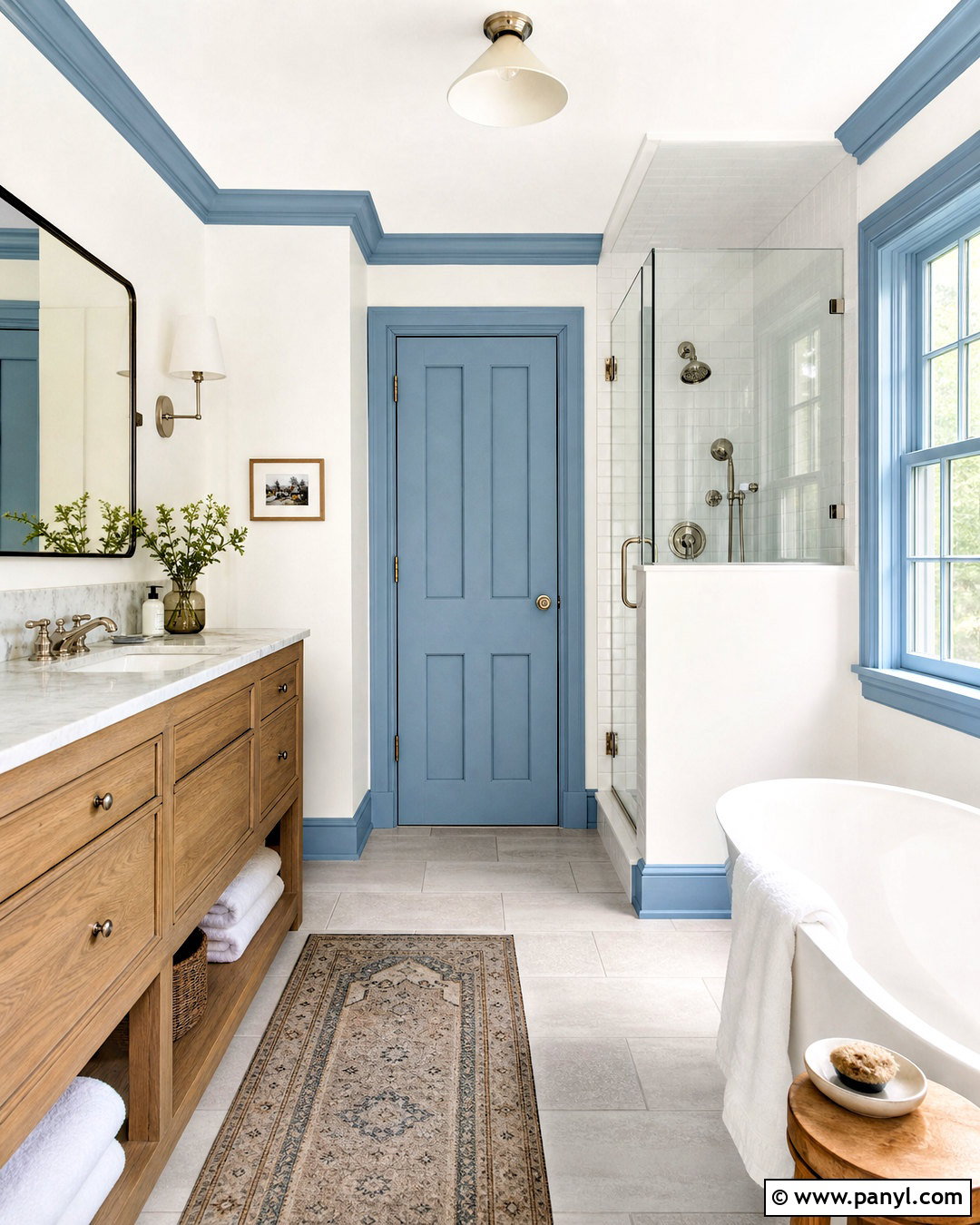 Pale Blue Trim With White Walls - 20 trim paint color ideas