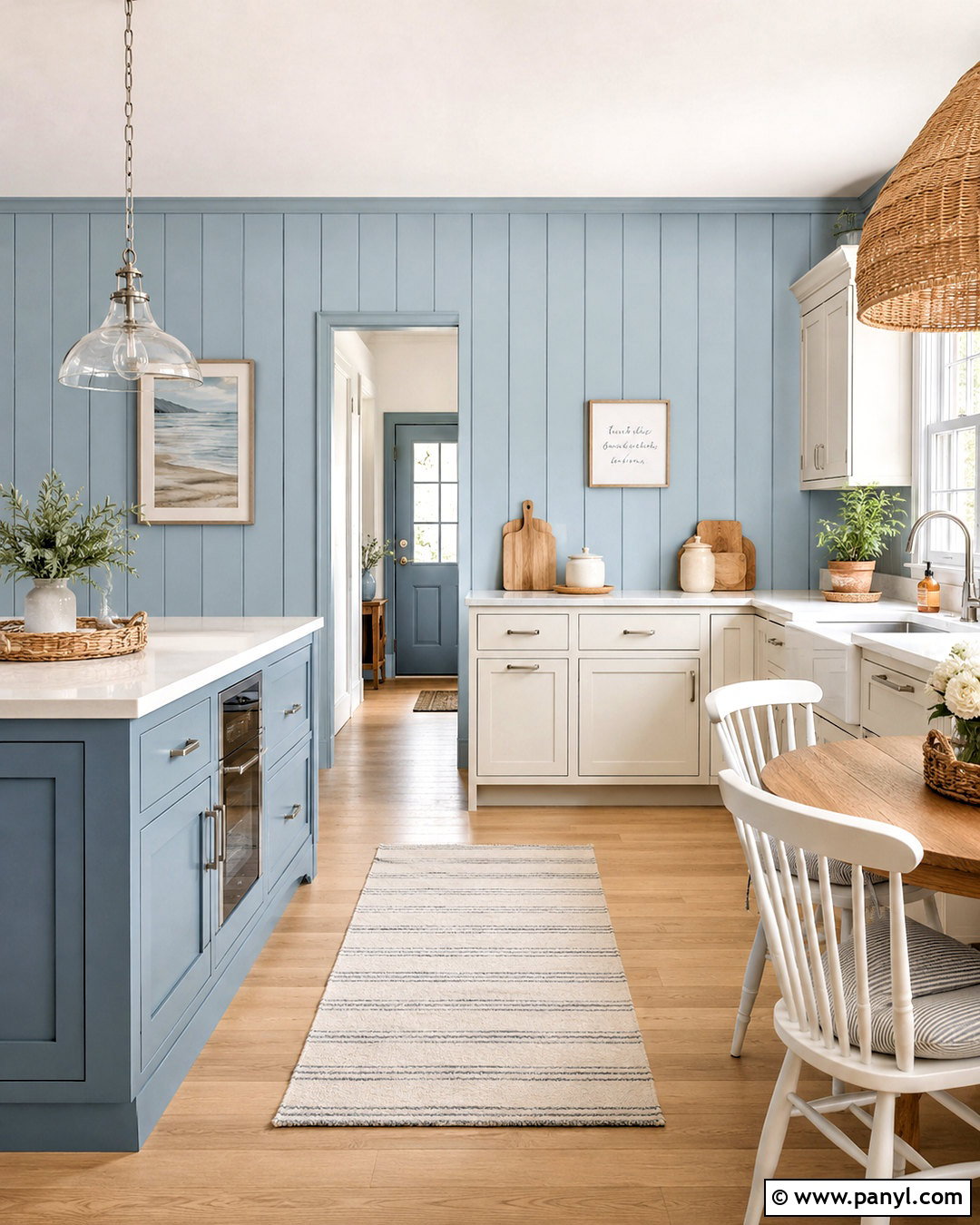 Pale Blue Wall Panelling Kitchen - 20 blue wall panelling ideas