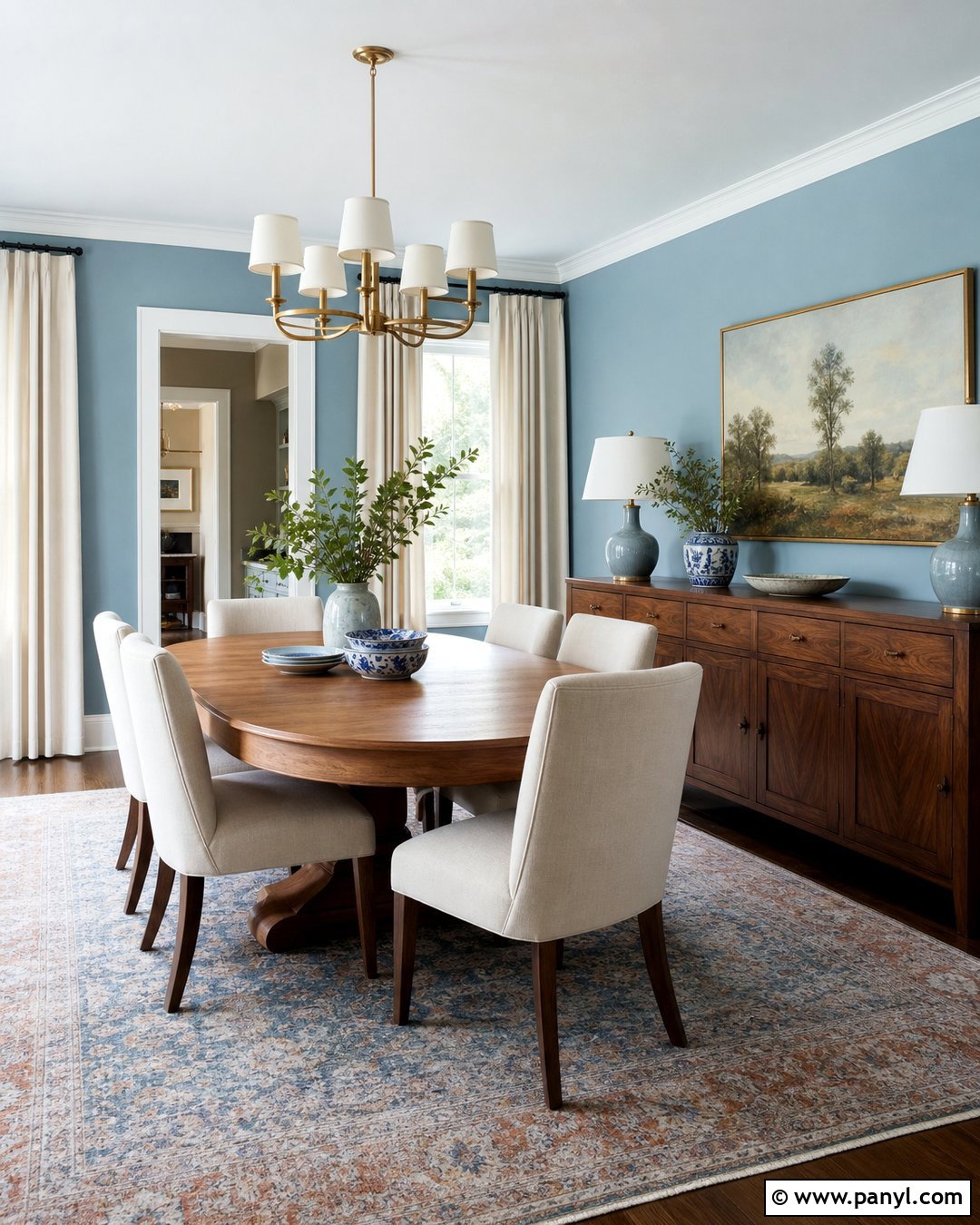 Pale Blue Walls In A Dining Room - 35 pale blue walls